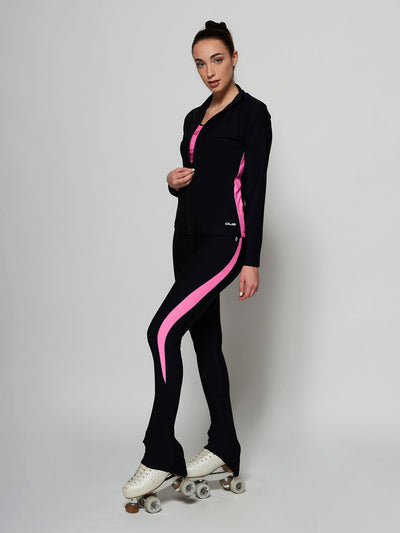 Leggings con inserto rosa per pattinaggio