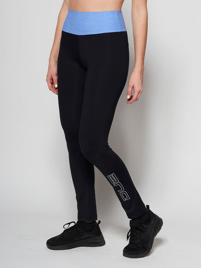 Leggings con fascia azzurra per pattinaggio e fitness